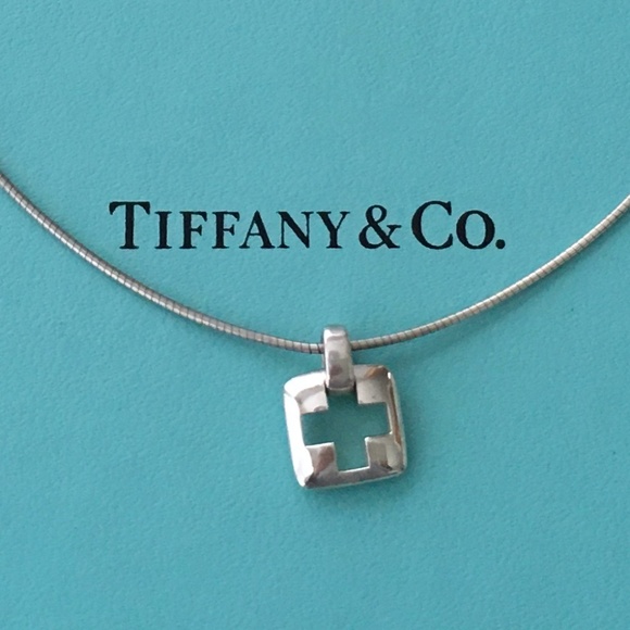 TIFFANY & CO. Vintage Silver (925) Stencil Roman Cross Pendant …